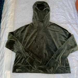 Olive Green Aerie Velour Sweatshirt